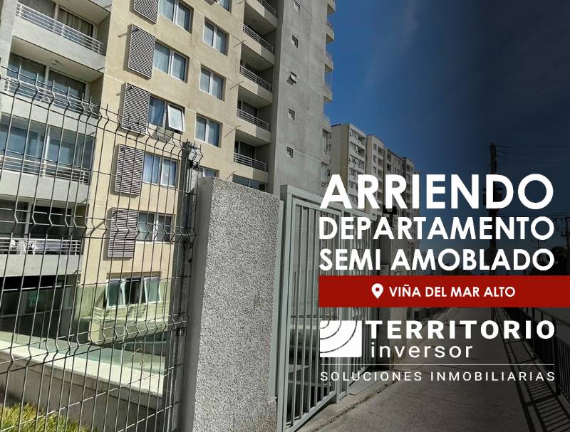 SE ARRIENDA DEPARTAMENTO SEMI AMOBLADO - VIA DEL MAR ALTO
